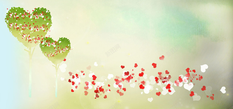 可爱淡雅清馨浪漫梦幻Banner背景jpg设计背景_新图网 https://ixintu.com 彩色 心形 梦幻 浪漫 绿色 背景 墙 文化艺术 设计 温馨 清新 平面 横幅