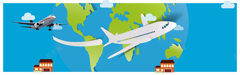 矢量扁平卡通出国bannerpsd设计背景_新图网 https://ixintu.com 出国 旅行背景图片 度假背景 旅游 蓝色背景 办证件 签证背景图片 护照素材 矢量建筑素材 公路素材