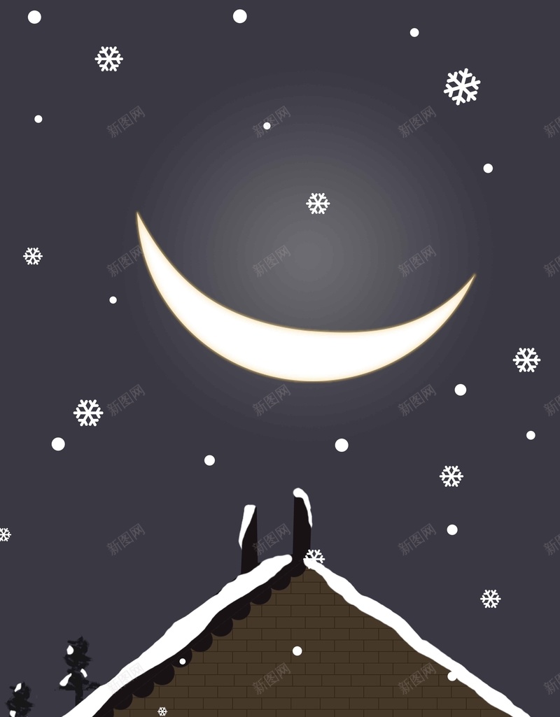 房子黑色唯美夜色微信配图背景jpg设计背景_新图网 https://ixintu.com 唯美夜色 简约雪景 黑色背景 房子 月亮 卡通房子 微信配图 宣传背景
