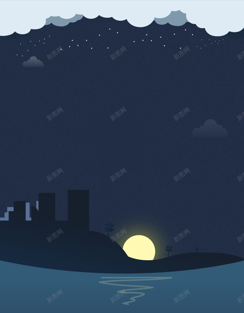 夜空H5背景jpg设计背景_新图网 https://ixintu.com 夜空 月亮 云朵 卡通 童趣 H5背景 H5 h5 手绘