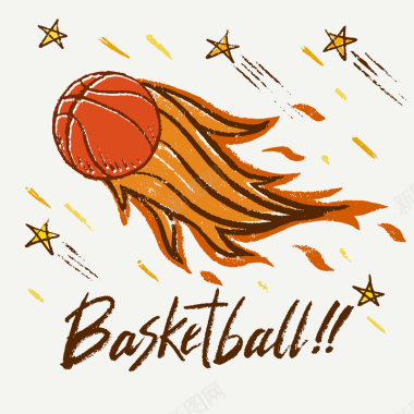 手绘卡通篮球球赛简笔画海报背景素材背景