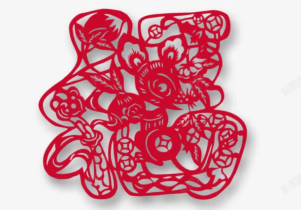 福字贴纸psd免抠素材_新图网 https://ixintu.com 剪纸 贴纸 窗贴 2017 鸡年