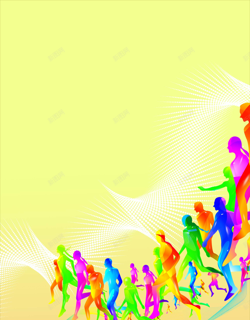 五彩人形海报背景素材psd设计背景_新图网 https://ixintu.com 五彩 人形 彩线 海报 线条 光线 灰红
