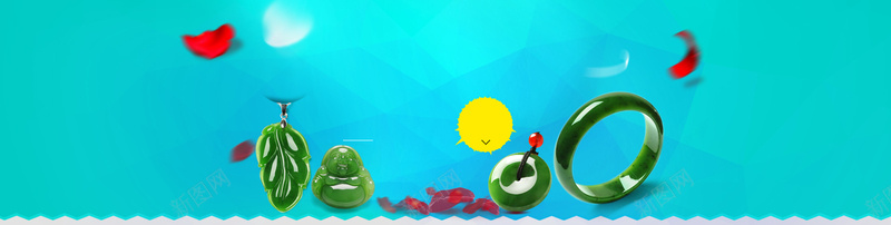 翡翠广告背景psd设计背景_新图网 https://ixintu.com 促销 宝玉 广告 电商 翡翠 玉石 海报banner 文艺 小清新 简约