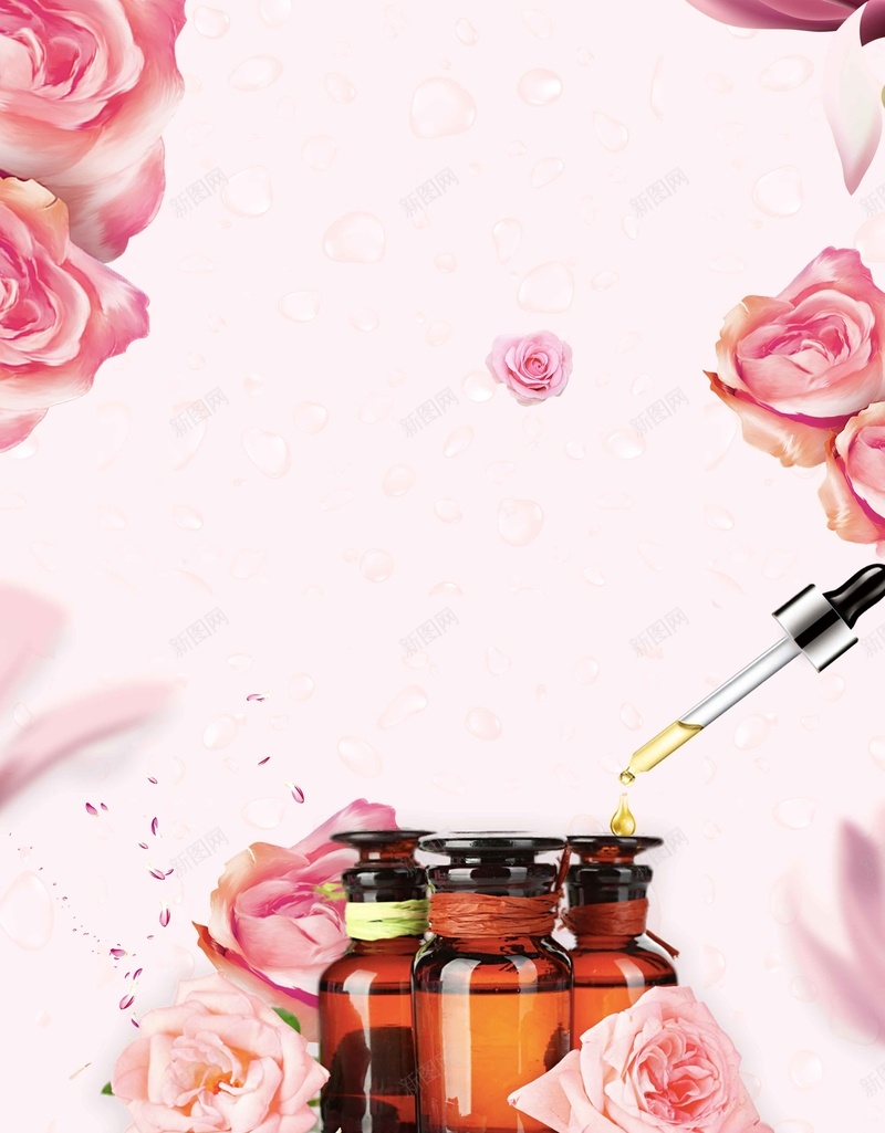 创意玫瑰花水护肤品jpg设计背景_新图网 https://ixintu.com 防晒隔离 隔离霜 护肤 美容 补水 化妆品 化妆水 护肤海报 化妆品广告 化妆