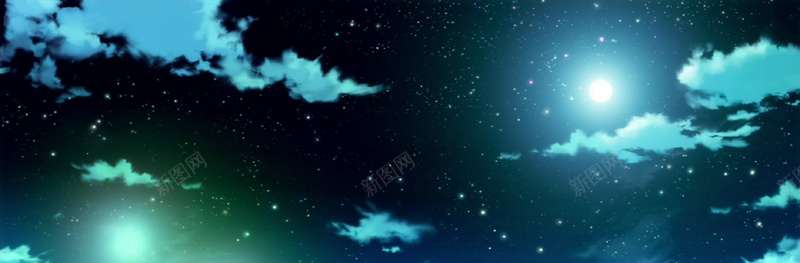 卡通动漫星空背景图jpg设计背景_新图网 https://ixintu.com 动漫 卡通 手绘 星云 星海 星空 星际 月亮 梦幻 海报banner 漫画 童趣