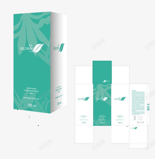 包装盒子设计平面图png免抠素材_新图网 https://ixintu.com 包装 绿色 平面图 设计 简约