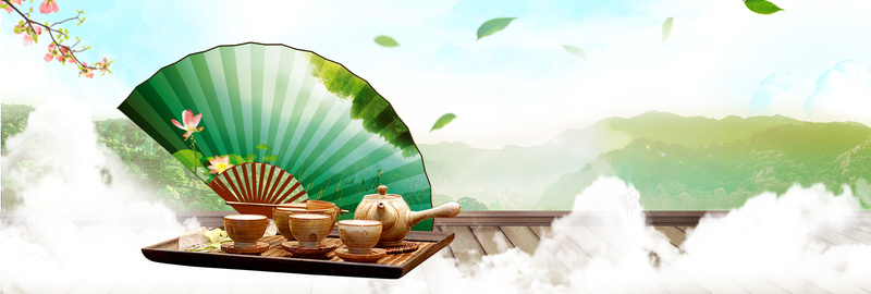 清新扇子茶具茶饮茶叶绿茶淘宝bannerpsd设计背景_新图网 https://ixintu.com 清新 自然 木地板 扇子 茶具 文艺 绿叶 茶饮 茶叶 绿茶 茶艺 淘宝 电商 banner