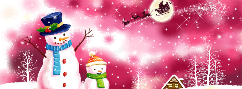圣诞节背景psd设计背景_新图网 https://ixintu.com 冬天 小鹿 星星 月亮 雪人 雪橇 海报banner 其他