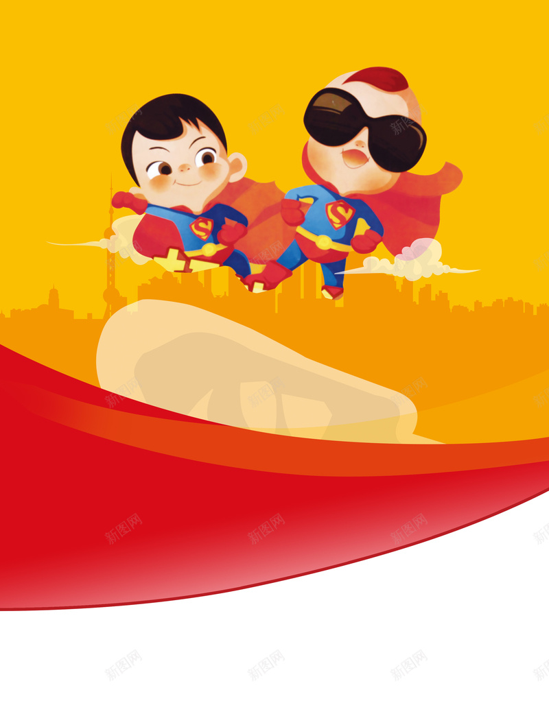 儿童保险宣传单背景素材psd设计背景_新图网 https://ixintu.com 立体效果 儿童保险图片下载 DM单页 太平洋保险 彩页 超人儿童 超人logo 宣传单