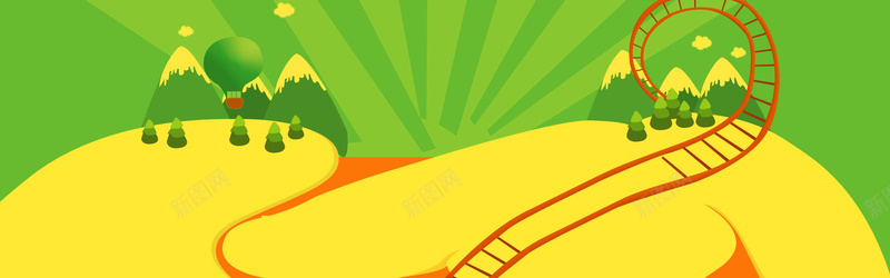 绿色儿童乐园jpg设计背景_新图网 https://ixintu.com 海报banner 横幅背景 乐园 儿童 绿色 全屏banner背景 卡通 童趣 手绘
