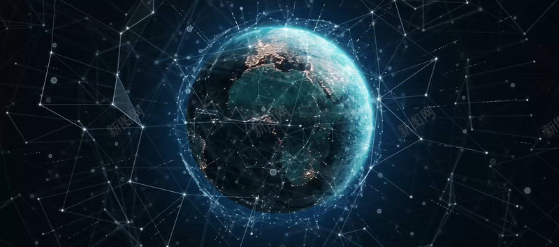 商务科技几何渐变蓝色地球背景jpg设计背景_新图网 https://ixintu.com 商务 科技 几何渐变 蓝色背景 几何光点 几何线条 节点 结点