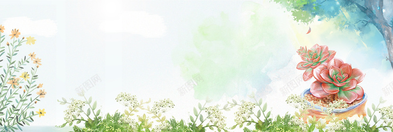 小清新手绘绿植遇见多肉坊淘宝bannerpsd设计背景_新图网 https://ixintu.com anner 小清新 手绘 海报 绿植 遇见多肉坊 淘宝 banner 电商