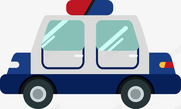 矢量警车png免抠素材_新图网 https://ixintu.com 卡通 警车 警察 扁平化 交通工具 矢量图案