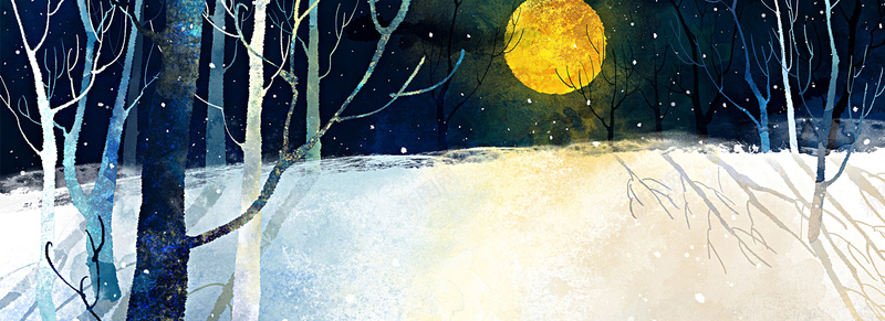 卡通插画背景图jpg设计背景_新图网 https://ixintu.com 海报banner 卡通 回家 月亮 道路 童趣 手绘