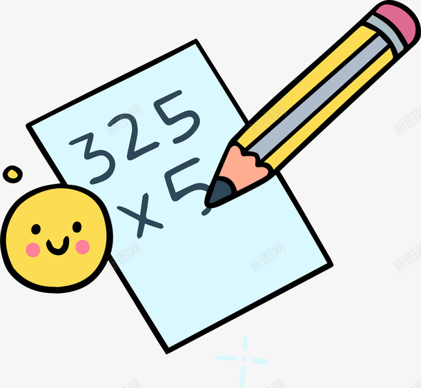 儿童算数计算免抠素材eps免抠素材_新图网 https://ixintu.com 卡通手绘 算数 计算 儿童 简笔画 矢量图案 儿童画