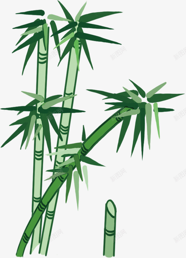 卡通可爱绿色竹子png免抠素材_新图网 https://ixintu.com 竹子 卡通竹子 绿竹 翠竹 卡通植物