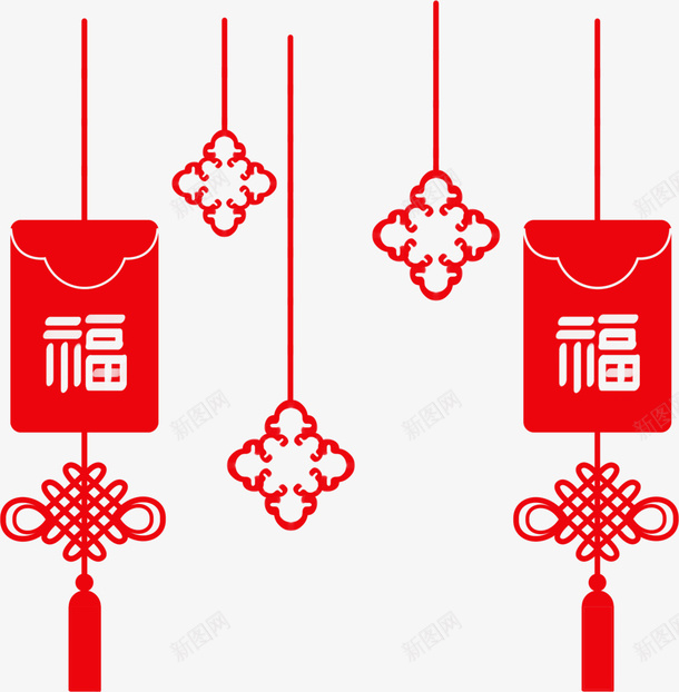 喜庆中国结新年装饰剪纸挂饰png免抠素材_新图网 https://ixintu.com 喜庆 中国结 新年古典灯笼 装饰 剪纸挂饰