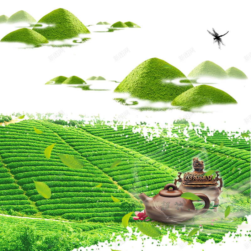 茶园茶叶春茶节PSD分层主图背景素材jpg设计背景_新图网 https://ixintu.com 绿色背景 清新背景 茶叶 春茶节 新茶 茶 茶具 茶杯 龙井茶 绿茶 乌龙茶 淘宝 主图 直通车