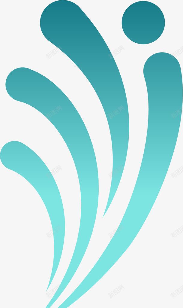 海浪元素标识设计png_新图网 https://ixintu.com 海浪曲线 蓝色线条 蓝色图标 标识logo设计 海浪线 波浪线 波浪曲线 绿色 海浪logo