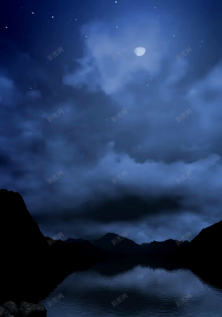 月黑风高jpg设计背景_新图网 https://ixintu.com 月黑风高 乌云 月亮 黑夜 夜 害怕