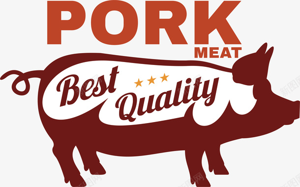 猪肉剪影卡通标签png免抠素材_新图网 https://ixintu.com 猪肉 肉食 餐饮 装饰 标签 烤肉 烧烤 矢量图案