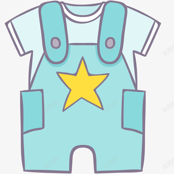 矢量手绘婴儿服装元素ai免抠素材_新图网 https://ixintu.com 矢量图 装饰图案 手绘插画 婴儿服装 服饰 衣服