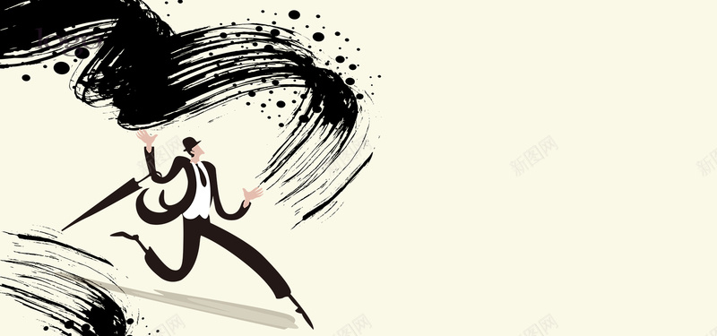 笔触水墨黑白简约时尚海报psd设计背景_新图网 https://ixintu.com 时尚海报 水墨 笔触 简约 黑白 时尚简约 时尚水墨 水墨笔触 简约海报 中国风