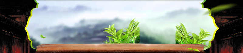 绿色树叶海报jpg设计背景_新图网 https://ixintu.com 产品 展示 树叶 白色 绿色 海报banner