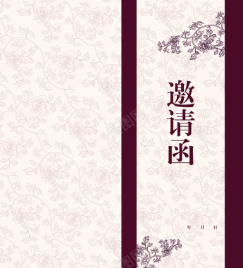 古典中国风花纹底纹邀请函背景模板背景