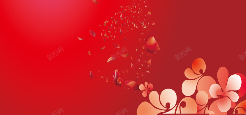 红色花朵背景psd设计背景_新图网 https://ixintu.com 红色背景 红色底图 红色花 签到墙 盛大开业 喜庆底图 开业背景板 签到外 海报banner 浪漫 梦幻