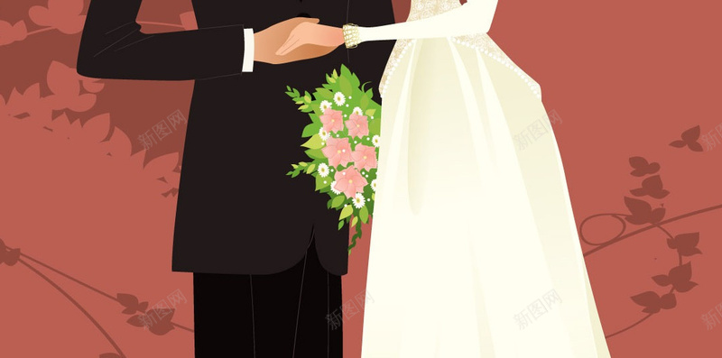 结婚卡通人物h5背景jpg设计背景_新图网 https://ixintu.com h5背景 人物 卡通 情侣 结婚 卡通情侣 婚纱 西服 童趣 手绘
