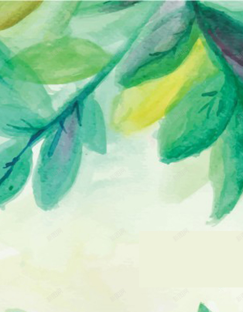 绿叶H5背景jpg设计背景_新图网 https://ixintu.com 叶子 绿色 水彩 手绘 卡通 H5背景 H5 h5 童趣