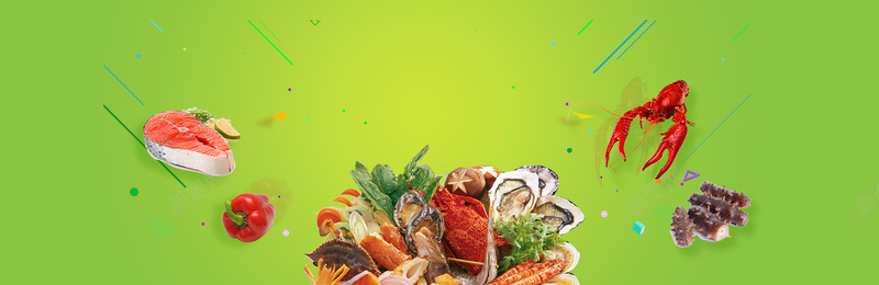 新鲜海鲜大促销渐变绿色背景jpg设计背景_新图网 https://ixintu.com 美食广告 美食海报 吃货 美食 食品 美食节 食物 电商 淘宝 素材 广告 设计 背景