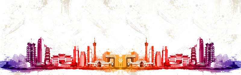 水墨中国风海报bannerjpg设计背景_新图网 https://ixintu.com 灰色 炫彩 墨迹 墨痕 彩墨 城市 活动 水墨