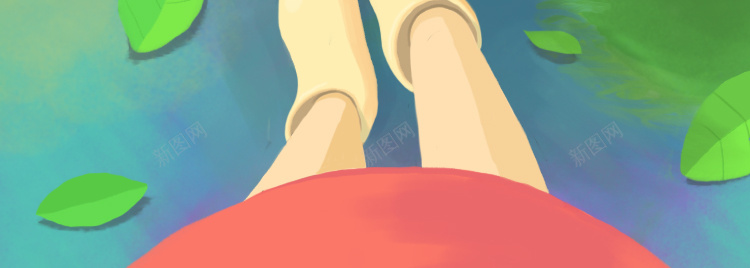 绿色卡通手绘H5背景jpg设计背景_新图网 https://ixintu.com 绿色 卡通 手绘 美女 树叶 H5背景 H5 h5 童趣