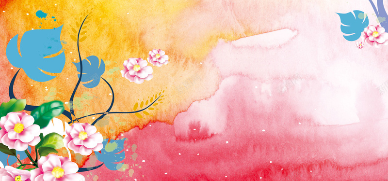 插画背景jpg设计背景_新图网 https://ixintu.com 海报banner 旗袍海报 复古 水彩 花 墨迹 文艺 小清新 简约