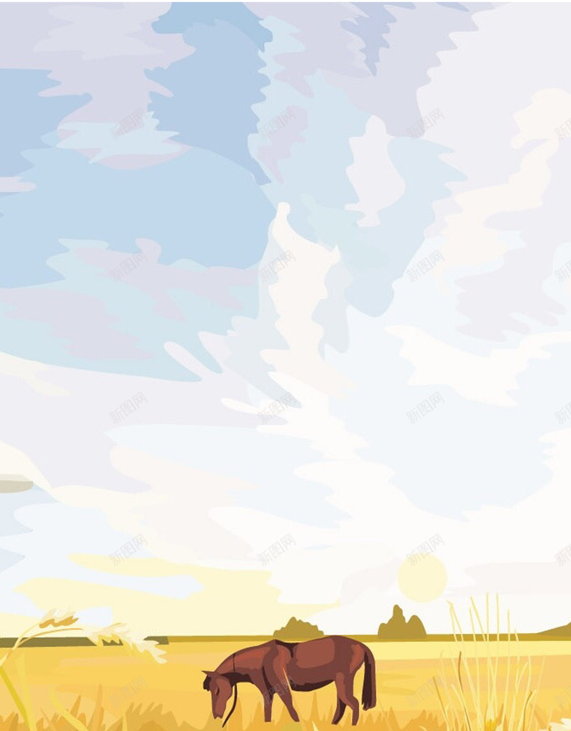 手绘卡通牛插画平面广告jpg设计背景_新图网 https://ixintu.com 卡通背景 平面广告 手绘背景 插画 牛 绘画美术 水彩画 风景画 田园