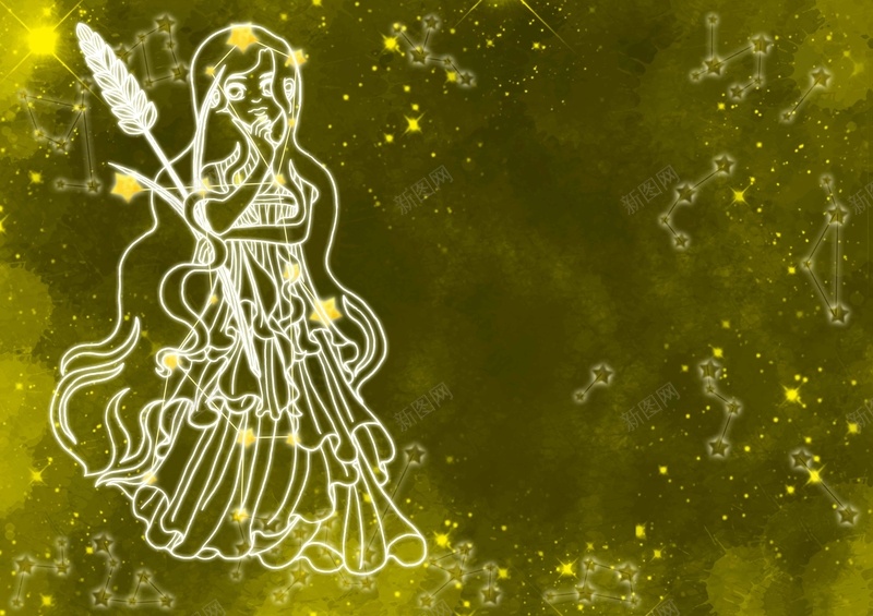 星座处女座背景素材psd设计背景_新图网 https://ixintu.com 斑斓 星座 海报 矢量 背景 处女座 美女 长发