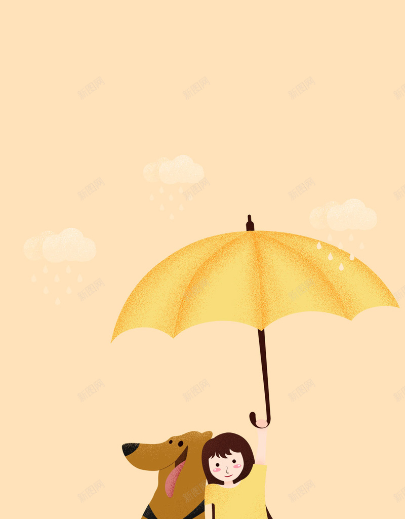黄色暖色狗狗女孩雨伞撑伞萌宠psd设计背景_新图网 https://ixintu.com 女孩 暖色 狗狗 雨伞 黄色 撑伞 萌宠 萌狗 宠物狗 忠实朋友 云朵 雨滴 宠物