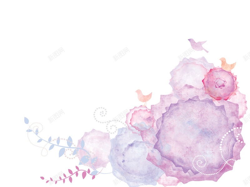 唯美浪漫水彩花卉背景psd设计背景_新图网 https://ixintu.com 中国风 水彩 浪漫 花卉