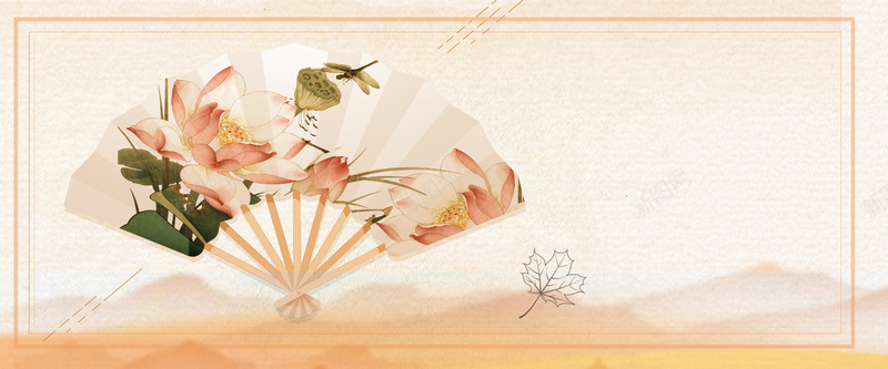 秋季复古黄色bannerpsd设计背景_新图网 https://ixintu.com 促销 折扣 电商 秋天 秋季 优惠 上新 折扇 山水 复古 黄色 banner