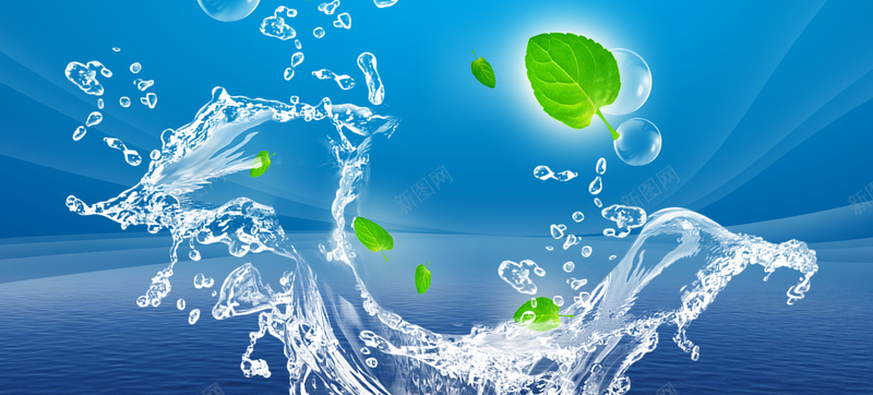 健康清新背景jpg设计背景_新图网 https://ixintu.com 创意 广告 水滴 水花 绿叶 健康清新背景健康 原叶 文艺 小清新 简约