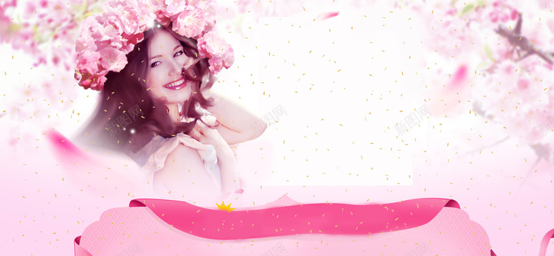 女神节花朵桃花节樱花渐变粉bannerpsd设计背景_新图网 https://ixintu.com 38妇女节 妇女节 梦幻 浪漫 文艺 小清新 简约 素材 广告 设计 背景 樱花节 桃花节 渐变