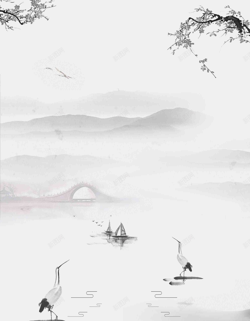 中国风白露海报背景模板jpg设计背景_新图网 https://ixintu.com 中国风 水墨画 二十四节气 白露 海报 背景模板 传统节气 宣传 手绘