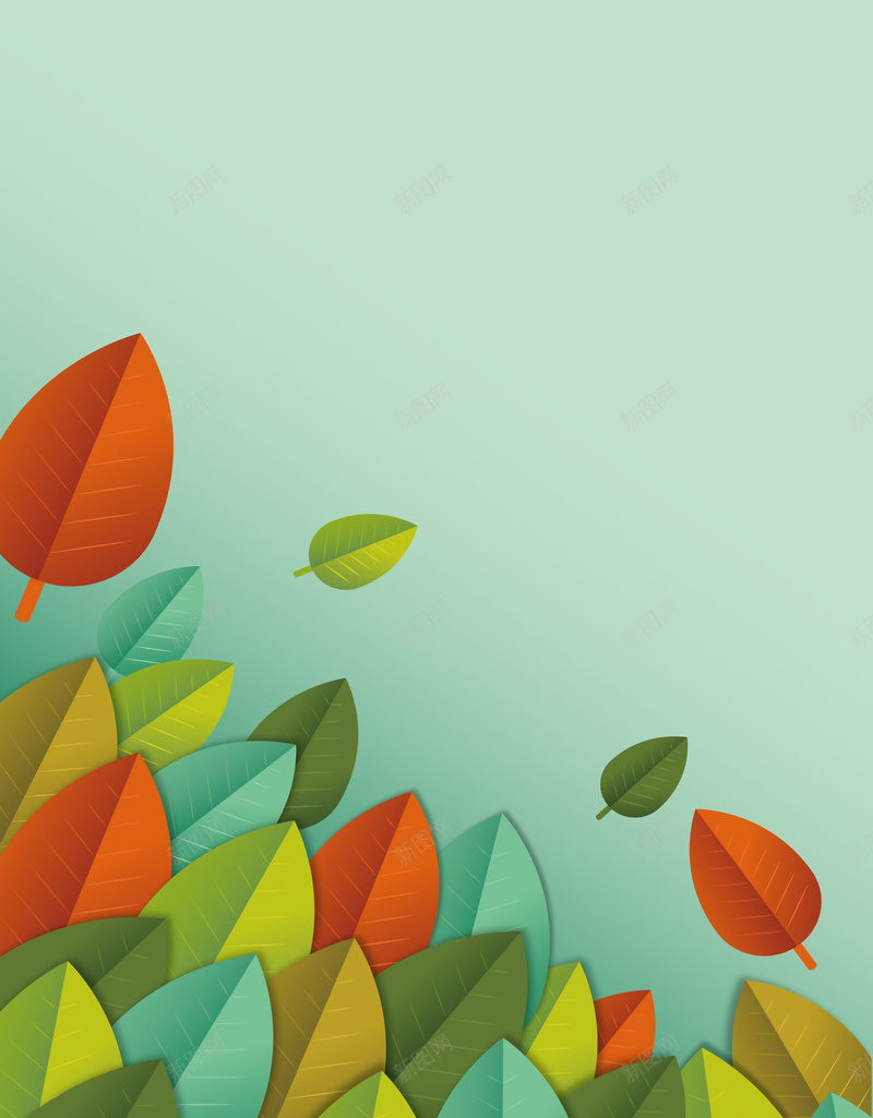 矢量树叶背景jpg设计背景_新图网 https://ixintu.com 几何拼贴 树叶背景 矢量素材 扁平化 扁平 渐变 几何