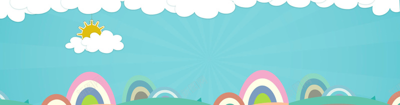 可爱卡通扁平bannerjpg设计背景_新图网 https://ixintu.com 云朵 卡通 太阳 山坡 绿色 海报banner 童趣 手绘