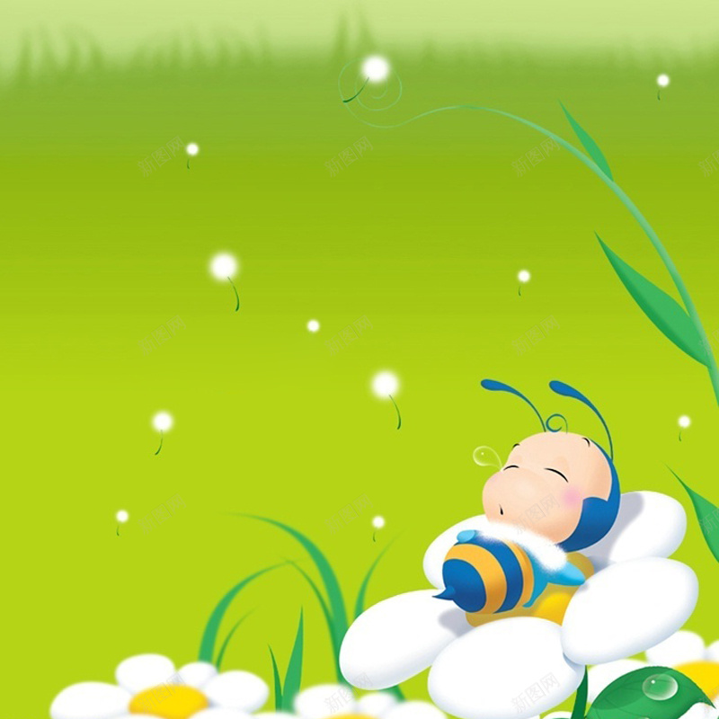 卡通小蜜蜂背景psd设计背景_新图网 https://ixintu.com 浪漫 卡通 小蜜蜂 唯美 漫画 主图 童趣 手绘