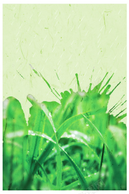 绿色二十四节气小满海报背景素材背景