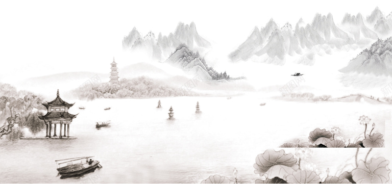 淘宝水墨画背景海报首页banner背景jpg设计背景_新图网 https://ixintu.com 水墨画 背景 海报 首页 banner背景 淘宝 水墨山 亭子 海报banner 中国风